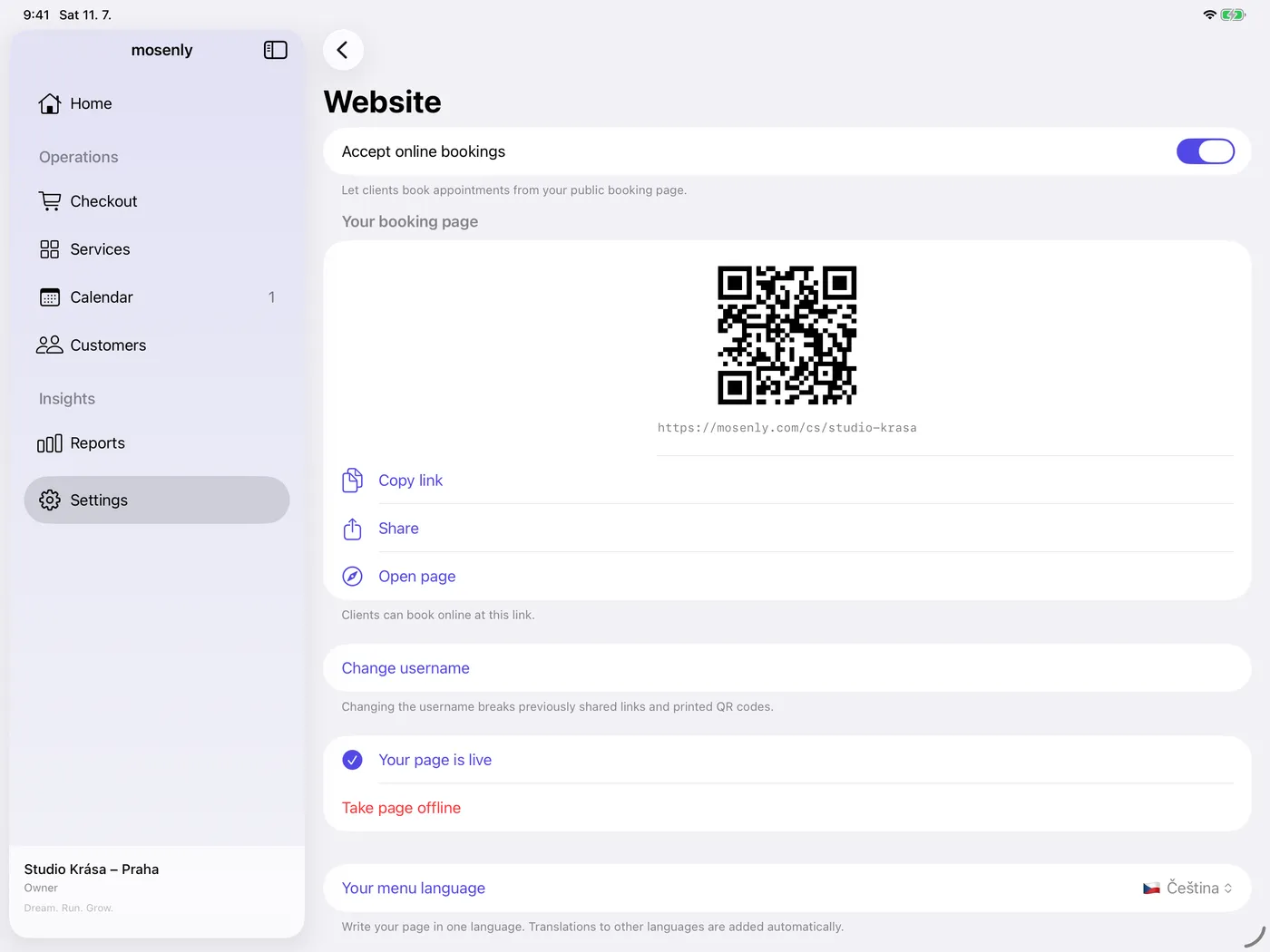 Your own booking page